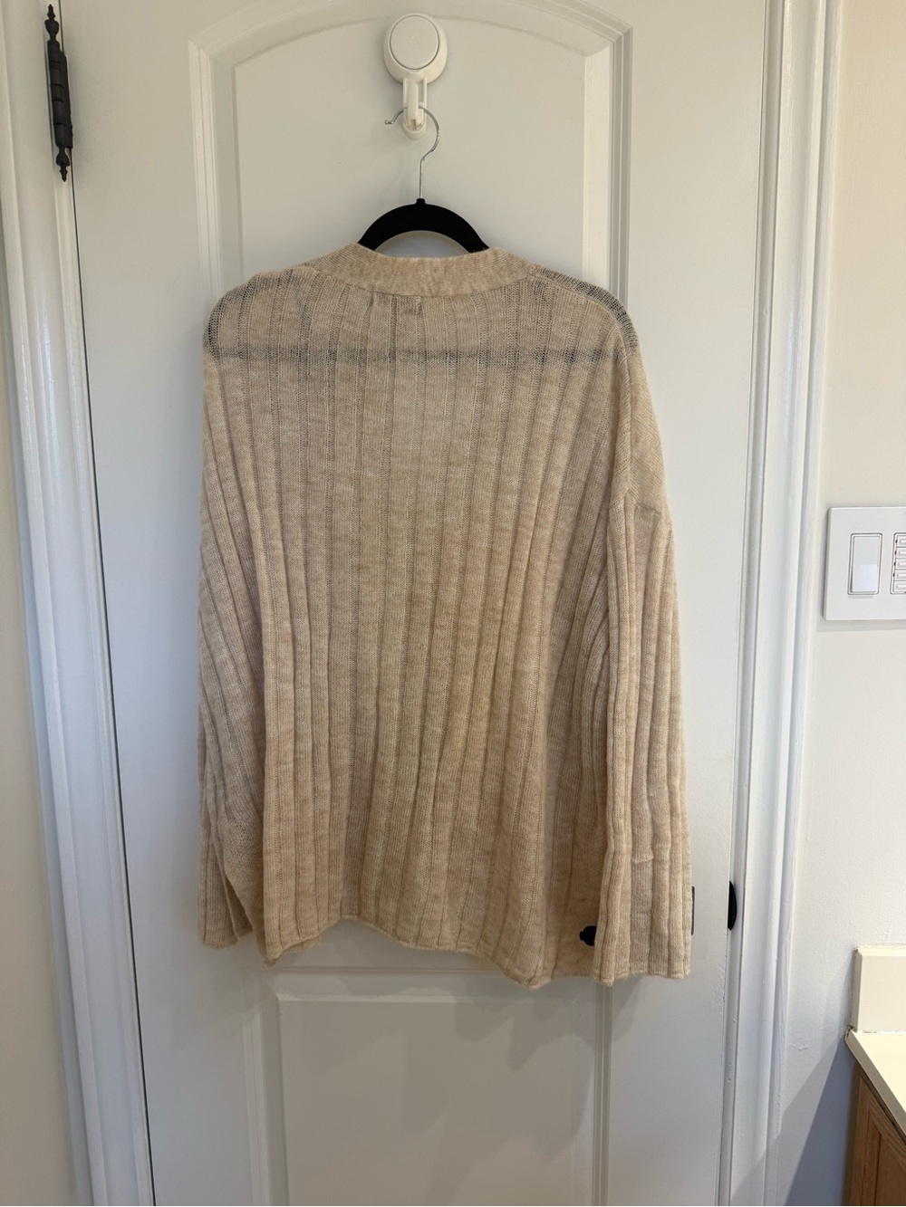 H&M Neutral Ribbed Button-Up Cardigan in Beige - Picture 2 of 4